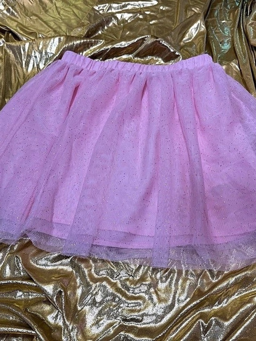 Disney Studios Costume Dept Cat & Jack Girls Glitter Tulle Skirt Pink Medium (8)
